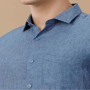 Chemise d'été décontractée à manches courtes en coton pour hommes, respirante, à carreaux, anti-rides pour adolescents, tissu Dobby - Product Image 2