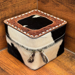 Nouveau étui à bijoux de voyage en cuir repoussé à la main boîte à bijoux en cuir de vachette véritable organisateur de stockage facile étui de mode pour les femmes - Product Image 4