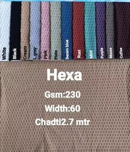 Tissu Activewear Performance Hexa-Mesh 230 GSM 60 pouces de large - Textile extensible à motif nid d'abeille géométrique pour hauts de sport et vêtements de loisirs - Product Image 3