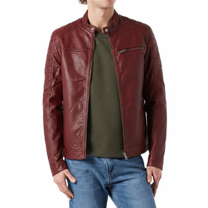 Veste en cuir pour homme à col montant sportif à manches longues, respirante, chaude pour l'hiver, de haute qualité - Product Image 1