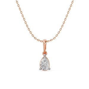 Wholesale IGI Certified Lab Grown Diamond Pear Shape Solitaire <b>Pendant</b> Necklace 18K Rose <b>Gold</b> Women Fine Jewelry Factory Price - Product Image 3