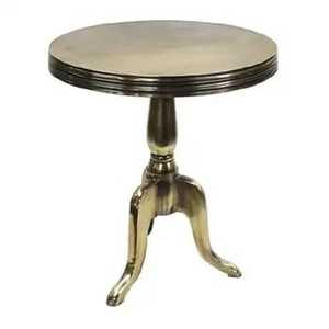 Table d'appoint ronde en aluminium argenté sur pied, table d'appoint en métal avec base trépied, mobilier de luxe moderne pour la maison, les mariages et les fêtes - Product Image 4