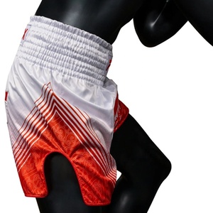 Short de Muay Thai Fairtex Rouge et Blanc, Impression par Sublimation, Unisexe, Équipement d'Entraînement MMA et Kickboxing, Polyester Respirant pour Adultes et Jeunes - Product Image 4