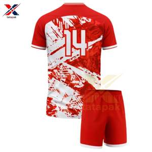 Uniforme de Fútbol 7V7, Conjunto de Camiseta Personalizada con Impresión Digital, Transpirable, de Secado Rápido, 100% Poliéster, Cintura Elástica Ajustable, Pantalón Corto - Product Image 2