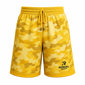 Shorts en maille en gros 100 % polyester pour la course, la gym et le fitness – Shorts de basketball respirants personnalisés pour hommes - Product Image 1