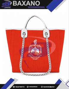 Delta |   Sigma |   Bolsa de Lona Roja Abierta y Resistente de la Hermandad Theta, con Correa de Cadena, Gran Capacidad, Alta Calidad, Bolsa de Moda DST - Product Image 4