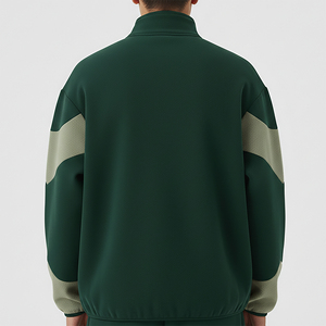 Sweat-shirts et sweats à capuche zippés en molleton 100 % coton épais, à blocs de couleur, pour l'hiver, qualité luxe surdimensionnée, vente en gros - Product Image 2