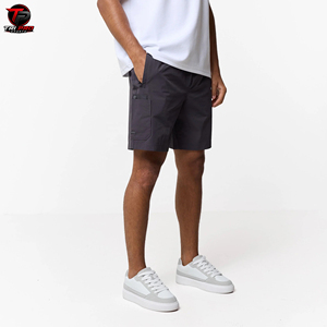 Conjunto deportivo unisex ligero de chaqueta y pantalones cortos con cremallera, cuello tipo pullover, dos bolsillos, ropa deportiva informal, conjunto de pantalones cortos de nailon. - Product Image 6
