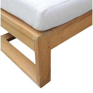 Chaise longue double moderne d'extérieur en teck, lit de repos inclinable de luxe réglable pour 2 personnes, pour jardin, bord de piscine, hôtel - Product Image 4