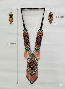 Conjunto de collar y aretes tribales hechos a mano, joyería bohemia para boda, regalo para ella. - Product Image 6