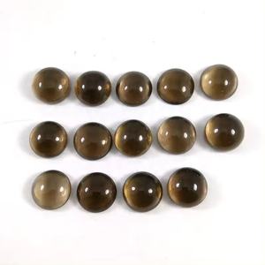 100% Cuarzo ahumado natural 7mm Cabujón redondo Piedras preciosas semipreciosas sueltas sin calentar para anillos Piedra natal a precio razonable - Product Image 1