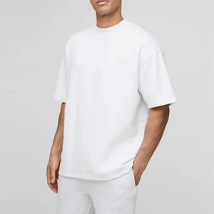 Men's Casual T-Shirt High Quality 100% Cotton Customizable Solid Color Neck Short Sleeve 180 Grams Fabric <b>Weight</b> <b>Blank</b> Design - Product Image 4