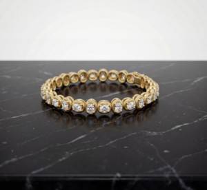 Pulsera de tenis clásica de plata con diamantes cultivados en laboratorio de talla brillante engastados en bisel, para mujer, regalo para fiesta, compromiso, aniversario, brillante - Product Image 5