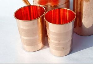 Vasos de cobre para beber, vasos metálicos premium para servir bebidas, para agua, jugo, cócteles, duraderos, reutilizables, para uso en la cocina. - Product Image 3