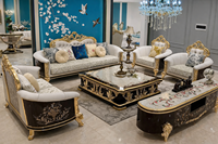 Ensemble de canapés en teck massif sculpté à la main, couleur et taille personnalisées, 8 places, meubles de salon, luxe, confortables et durables
