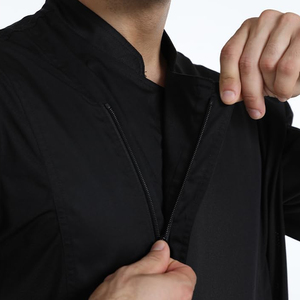 Veste de chef pour homme à fermeture boutonnée, manches courtes, en sergé polyester/coton, séchage rapide, respirante, pour la cuisine - Product Image 4