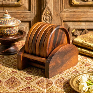 Ensemble de sous-verres en bois naturel, sous-verres ronds de 4 pouces pour tasses à café, mugs, verres, protection de table, salle à manger, cuisine et maison - Product Image 3