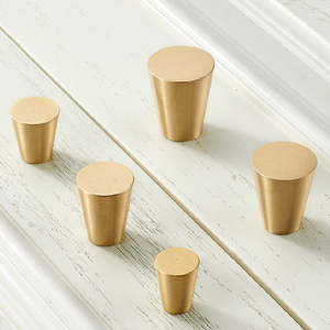 Pomo de Gabinete Moderno en Forma de Cono de Latón Sólido con Acabado Dorado, Pomo para Cajón de Cocina, Armario, Muebles y Herrajes - Product Image 4