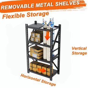 Scaffalature Industriali Regolabili a 4 Livelli da 31,5 Piedi, Capacità 2500 Libbre, Unità di Stoccaggio in Metallo per Garage, Ampio Spazio per Magazzino - Product Image 2