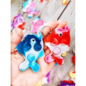 20 Pack Bulk Fish Pop Fidget <b>Key</b> <b>Chains</b> for Birthday Party Favors and Classroom Summer Student Gifts - Product Image 2