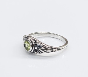 Bague artisanale en argent 925 avec pierre précieuse péridot, design vintage, bijoux oxydés, pour anniversaire, mariage, fête, cadeau - Product Image 2