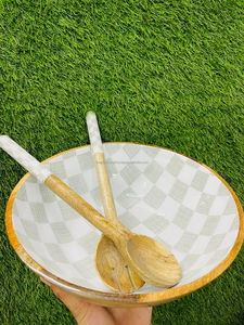 Luxury Design Wood <b>Serving</b> Bowls with Beautiful Enamel Work by Artisan Craft for Parties - Product Image 4