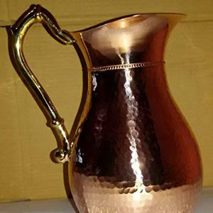Luxury <b>Beverage</b> <b>Serving</b> Copper Jug <b>Set</b> with Glass Bulk Export Supplier India - Product Image 1