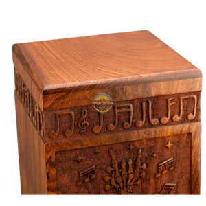 Urne funéraire en bois de rose sculptée à la main AYAANS, très vendue, pour cendres d'adultes, urnes funéraires en gros (6X6X11)IN - Product Image 6