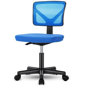 Sedia da Ufficio Girevole Senza Braccioli con Supporto Lombare in Rete e Rotelle - Product Image 6