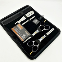 Coupe et Ciseaux Amincissants Kit Ensemble De Ciseaux De Coiffure avec Rasoir et Peigne Pochette En Cuir Salon Professionnel 6 "HARL-8001