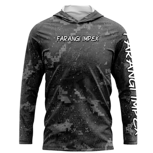 Custom Fishing Sun <b>Hoodie</b> Long Sleeve UPF 50+ Quick Dry Performance Angling Shirt Men's Leopard Print Anti <b>UV</b> Anti-Bacterial OEM - Product Image 2