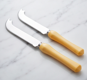 Juego de cuchillos para queso de acero inoxidable con acabado plateado brillante y mango de madera para utensilios de cocina y herramientas de tabla de cortar. - Product Image 3