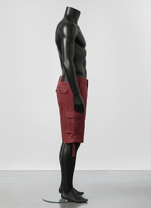 กางเกงขาสั้นคาร์โก้ผู้ชายสำหรับฤดูร้อน กางเกงขาสั้นคาร์โก้ลำลองสไตล์ไฮสตรีทเหนือเข่า ผ้าฝ้าย กางเกงขาสั้นซาฟารีสำหรับผู้ชาย - Product Image 5