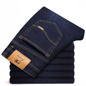 Jeans Rectos para Hombre, Tallas Grandes, Transpirables, de Alta Calidad, 100% Algodón, Corte Regular, Color Claro, para Invierno, Venta al Por Mayor - Product Image 1
