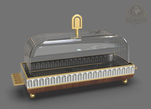 ถาดวางขนมรูปพระจันทร์เสี้ยวสี่เหลี่ยม ทำจากสแตนเลสสีทองและกระจก เป็นมิตรกับสิ่งแวดล้อม เหมาะสำหรับเทศกาลรอมฎอนและอีด พร้อมฝาครอบทรงโดม ใช้กับเครื่องล้างจานได้ - Product Image 6