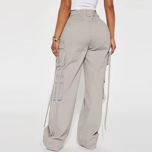 Pantalon cargo streetwear d'hiver pour femme avec poches latérales, couleurs et logo personnalisables, design imperméable de haute qualité, faible MOQ - Product Image 3