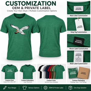 Camiseta de Hombre con Gráfico de Águila Verde, Manga Corta, Cuello Redondo, Estampada, Informal, 100% Algodón Jersey, Corte Regular, Diseño Animal - Product Image 4