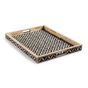 Artizon Studio Modern Luxury MDF Wood Resin Inlay Storage Tray Polished Finish Sustainable Durable Customizable Dimensions Made - Product Image 1