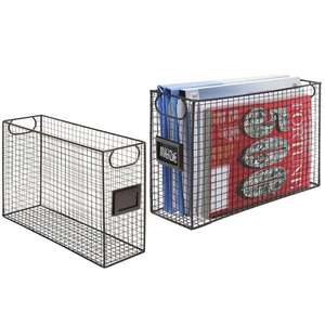 Lot de 2 présentoirs personnalisés en fer forgé pour magazines et journaux, avec poignées latérales, pour table en treillis métallique - Product Image 1