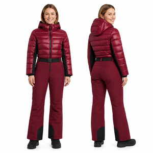 Traje de Esquí Personalizado para Hombre y Mujer, de una Pieza, con Capucha, Acolchado, con Cinturón, Impermeable, Cortavientos, Térmico, para Invierno, Snowboard, Mono de Nieve - Product Image 2