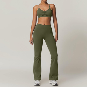 Conjuntos Deportivos de 2 Piezas para Mujer, sin Costuras, de Tela Inteligente, Transpirables, con Camisetas de Yoga y Top Deportivo Ajustado - Product Image 4