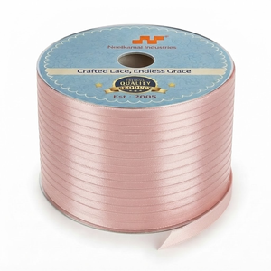 Ruban en satin rose poudré 6 mm simple face personnalisable, rouleau de 350 mètres pour cadeaux de mariage, faveurs de baby shower, emballage de boutique de beauté - Product Image 3