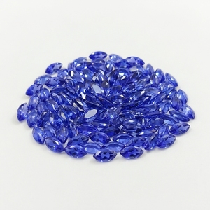 Venta al por mayor de piedras facetadas de tanzanita marquesa 3x6 calibradas naturales, color azul violeta, con juego de color para joyería - Product Image 4