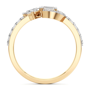 Yellow Gold Diamond Engagement <b>Ring</b> Round Brilliant Cut Pave <b>Band</b> Classic Women's Fine Jewelry - Product Image 3