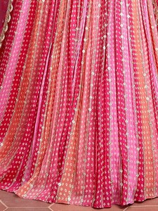 Haut court de demoiselle d'honneur en organza rose avec perles, col rond, sans manches, style classique - Product Image 5