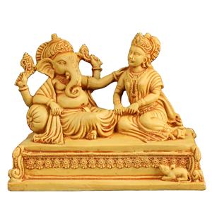 Statue en résine Riddhi Siddhi Ganesh, design Art Déco, faite à la main pour la décoration de la maison et des temples, meilleur cadeau de retour, spécial Diwali - Product Image 1