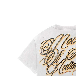 Mother of All Nations Printed Regular Fit T-Shirt <b>Men</b> Street Style Short Sleeve <b>Turtleneck</b> 100% Cotton Solid White - Product Image 3