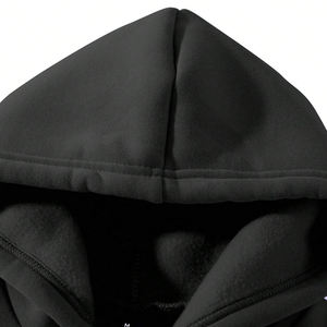 เสื้อฮู้ดดี้ผ้าฝ้ายคุณภาพสูงทรงโอเวอร์ไซส์แบบสวมสองชั้น สั่งทำพิเศษแบบครอป มีฮู้ด หนานุ่ม พิมพ์ลายได้ตามต้องการ ODM - Product Image 4