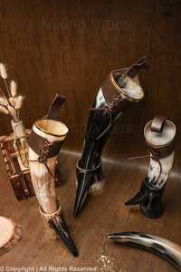 Juego de Cuernos Vikingos para Beber, 100% Calidad Garantizada, Cuernos Naturales de Buey/Búfalo, Acabado Pulido, Alta Capacidad, Decoración para Bodas, Ágata - Product Image 2