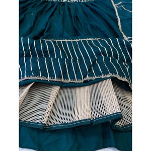 ชุดราตรีสี Rama สวยสวยงาน gotta patti lehenga choli สำหรับปาร์ตี้ - Product Image 5